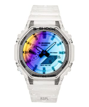 Casio G-Shock Analog Digital Transparent Resin Strap Multicolor Dial Quartz GA-2100SRS-7A 200M Men's Watch