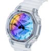 Casio G-Shock Analog Digital Transparent Resin Strap Multicolor Dial Quartz GA-2100SRS-7A 200M Men's Watch