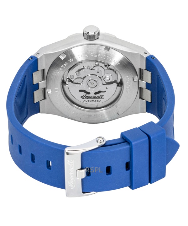 Ingersoll The Rider Polyurethane Strap Blue Dial Automatic I16802 Men's Watch 4 Ingersoll The Rider Polyurethane Strap Blue Dial Automatic I16802 Men's Watch