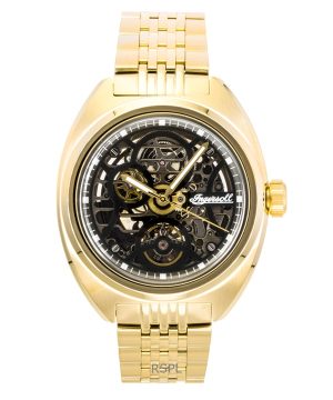 Ingersoll The Wrangler Gold Tone Stainless Steel Black Skeleton Dial Automatic I16902 Men's Watch