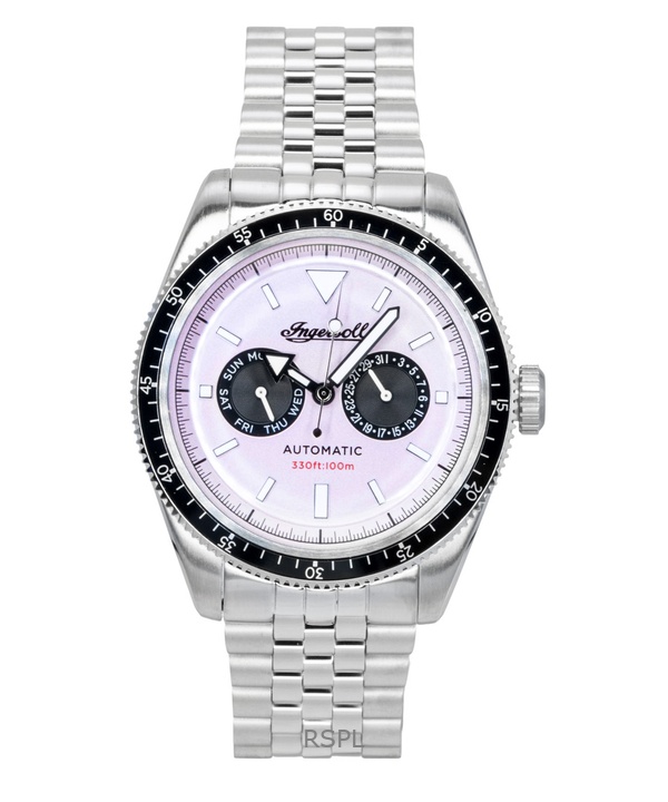 Ingersoll Outlaw Stainless Steel Pink Dial Automatic I17201 Men's Watch