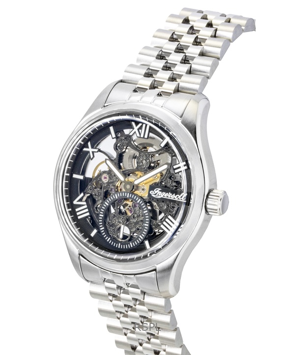 Ingersoll The Maverick Stainless Steel Black Skeleton Dial Automatic I17403 Men's Watch 3 Ingersoll The Maverick Stainless Steel Black Skeleton Dial Automatic I17403 Men's Watch