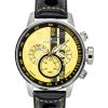 Invicta S1 Rally Chronograph GMT Leather Strap Yellow and Black Dial Quartz 48616 100M Men's Watch