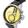 Invicta S1 Rally Chronograph GMT Leather Strap Yellow and Black Dial Quartz 48616 100M Men's Watch