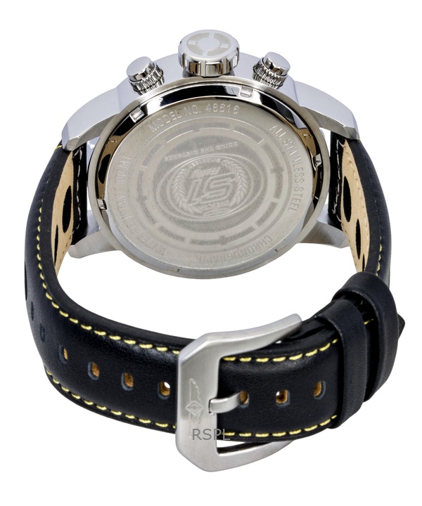 Invicta S1 Rally Chronograph GMT Leather Strap Yellow and Black Dial Quartz 48616 100M Men's Watch 4 Invicta S1 Rally Chronograph GMT Leather Strap Yellow and Black Dial Quartz 48616 100M Men's Watch