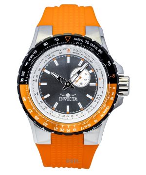 Invicta Aviator Orange Silicone Strap Gunmetal Dial Quartz 49721 100M Men's Watch