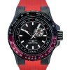 Invicta Aviator Red Silicone Strap Gunmetal Dial Quartz 49724 100M Men's Watch
