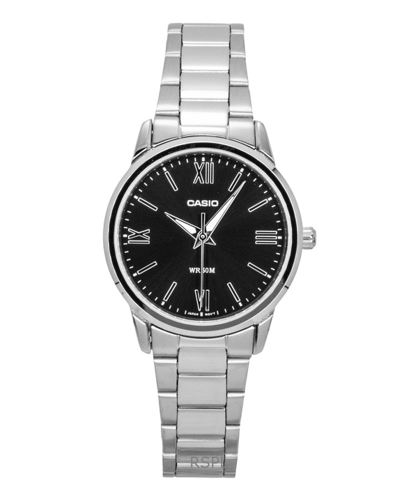 Casio Analog Stainless Steel Black Dial Quartz LTP-1303DD-1AV Women's Watch