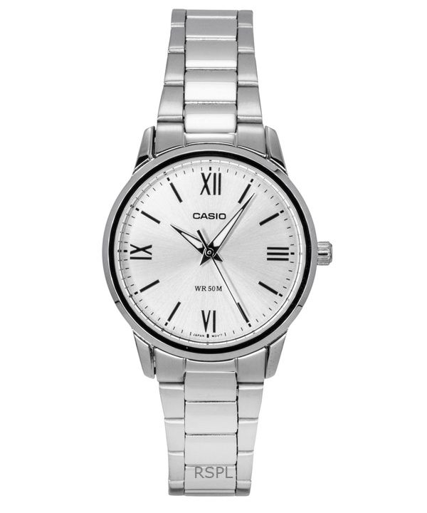 Casio Analog Stainless Steel Silver Dial Quartz LTP-1303DD-7AV Women's Watch