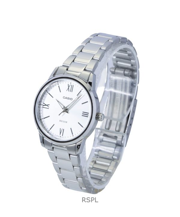 Casio Analog Stainless Steel Silver Dial Quartz LTP-1303DD-7AV Women's Watch