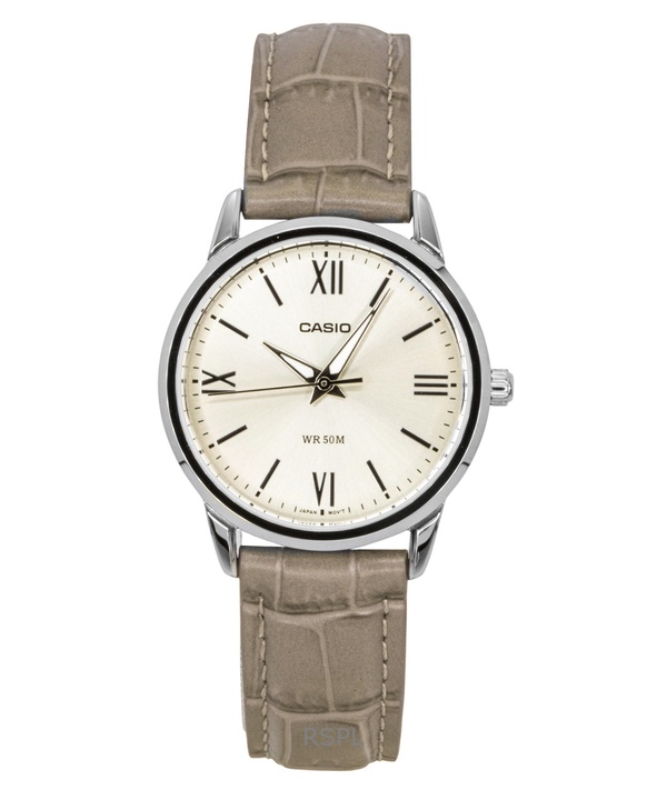 Casio Analog Leather Strap Gold Dial Quartz LTP-1303LL-7AV Women's Watch