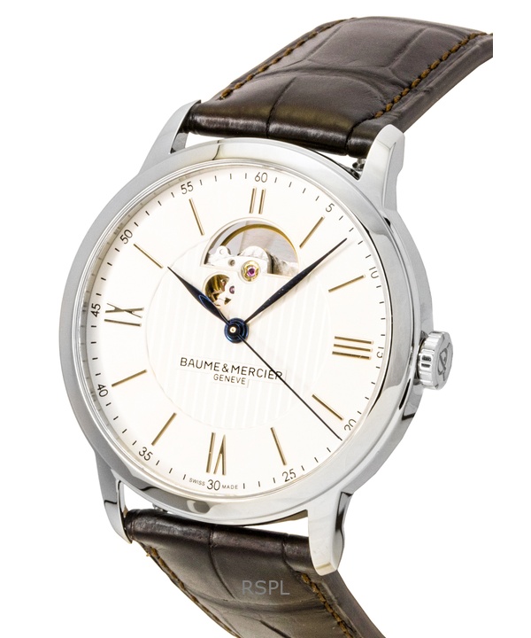 Baume & Mercier Classima Leather Strap Open Heart Silver Dial Automatic M0A10524 Men's Watch 2 Baume & Mercier Classima Leather Strap Open Heart Silver Dial Automatic M0A10524 Men's Watch