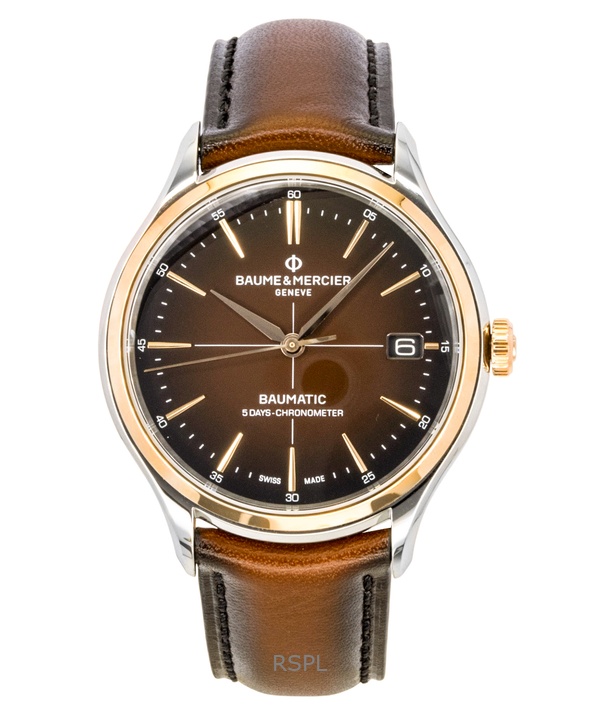 Baume & Mercier Clifton Leather Strap Brown Dial Automatic M0A10713 Men's Watch 1 Baume & Mercier Clifton Leather Strap Brown Dial Automatic M0A10713 Men's Watch