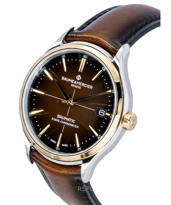 Baume & Mercier Clifton Leather Strap Brown Dial Automatic M0A10713 Men's Watch 2 Baume & Mercier Clifton Leather Strap Brown Dial Automatic M0A10713 Men's Watch