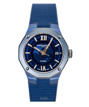 Baume & Mercier Riviera Rubber Strap Blue Dial Automatic M0A10769 100M Men's Watch