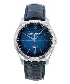 Baume & Mercier Clifton Leather Strap Blue Dial Automatic M0A10771 Men's Watch