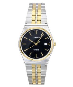 Casio Analog Two Tone Stainless Steel Black Dial Quartz MTP-B145SG-1AV Men's Watch