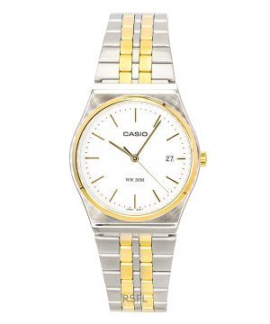 Casio Analog Two Tone Stainless Steel White Dial Quartz MTP-B145SG-7AV Men's Watch