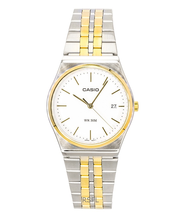 Casio Analog Two Tone Stainless Steel White Dial Quartz MTP-B145SG-7AV Men's Watch 1 Casio Analog Two Tone Stainless Steel White Dial Quartz MTP-B145SG-7AV Men's Watch