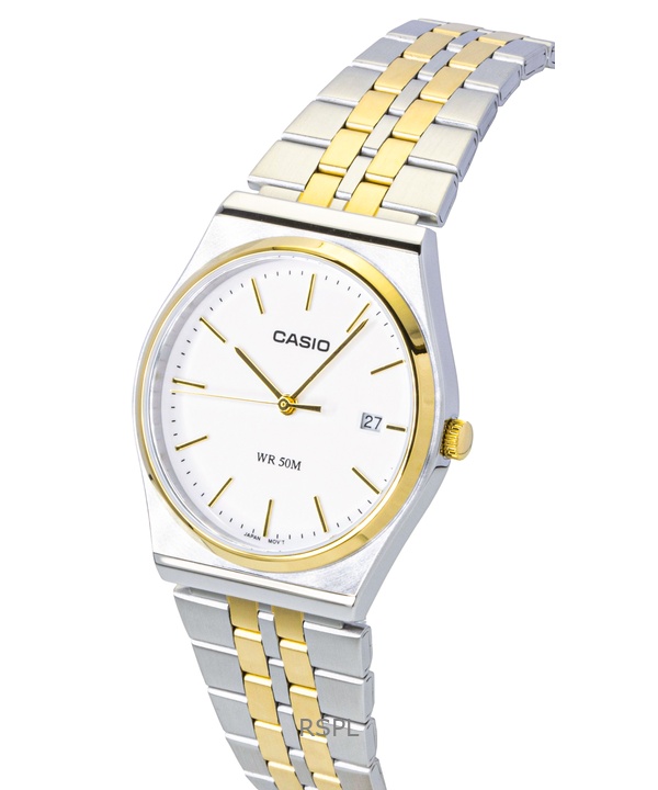 Casio Analog Two Tone Stainless Steel White Dial Quartz MTP-B145SG-7AV Men's Watch 2 Casio Analog Two Tone Stainless Steel White Dial Quartz MTP-B145SG-7AV Men's Watch