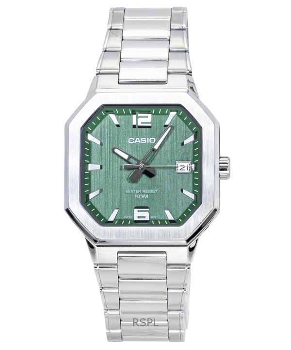 Casio Analog Stainless Steel Green Dial Quartz MTP-B195D-3AV Men's Watch