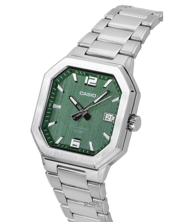 Casio Analog Stainless Steel Green Dial Quartz MTP-B195D-3AV Men's Watch 3 Casio Analog Stainless Steel Green Dial Quartz MTP-B195D-3AV Men's Watch