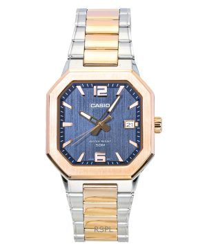 Casio Analog Two Tone Stainless Steel Black Dial Quartz MTP-B195RG-2AV Men's Watch