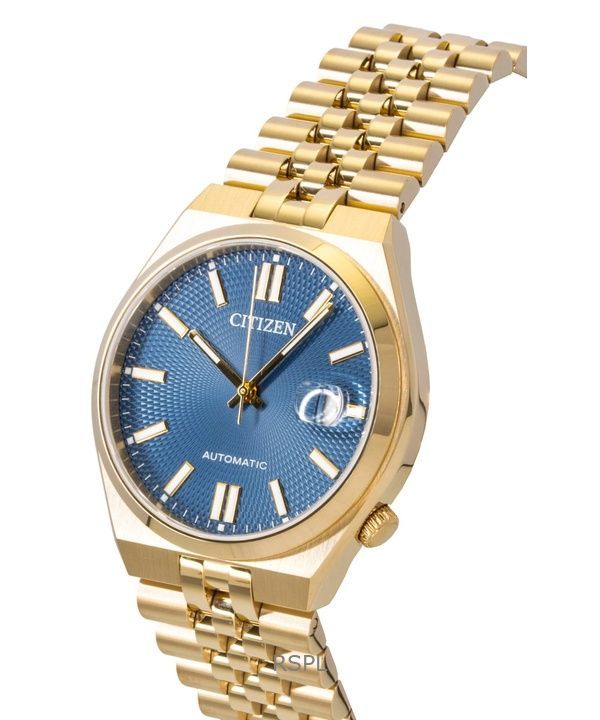 Citizen Tsuyosa 60 Rose Gold Tone Stainless Steel Blue Dial Automatic NK0023-57L 100M Men's Watch