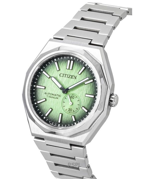 Citizen Zenshin 60 Super Titanium Green Dial Automatic NK5020-58X 100M Men's Watch