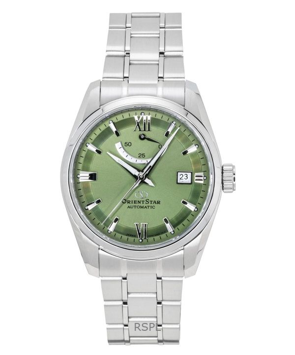 Orient Star Contemporary Stainless Steel Green Dial Automatic RE-AU0107E 100M Men's Watch