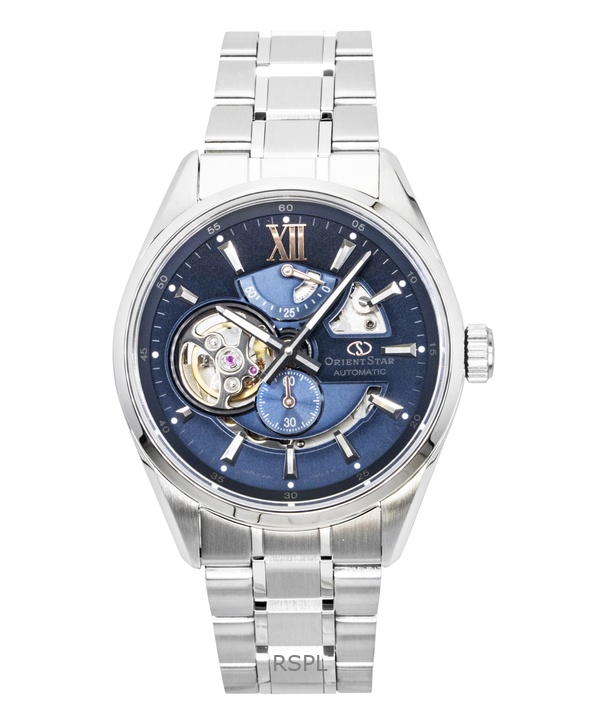Orient Star Keshiki Limited Edition Stainless Steel Open Heart Blue Grey Dial Automatic RE-AV0132L 100M Men's Watch