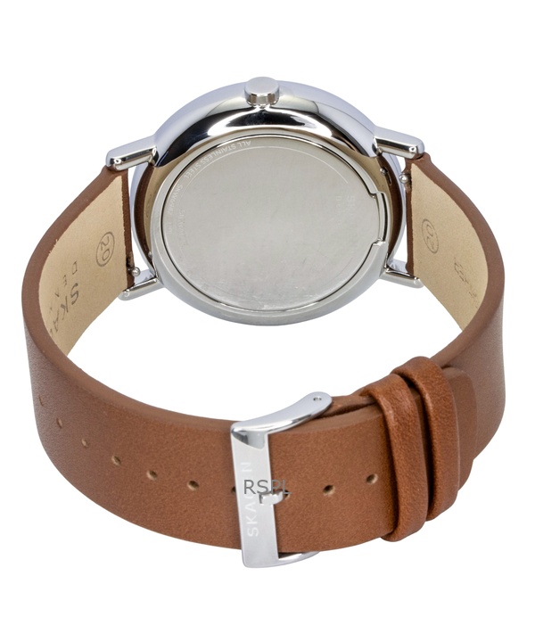 Skagen Signatur Leather Strap Multifunction Cream Dial Quartz SKW6942 Men's Watch 4 Skagen Signatur Leather Strap Multifunction Cream Dial Quartz SKW6942 Men's Watch