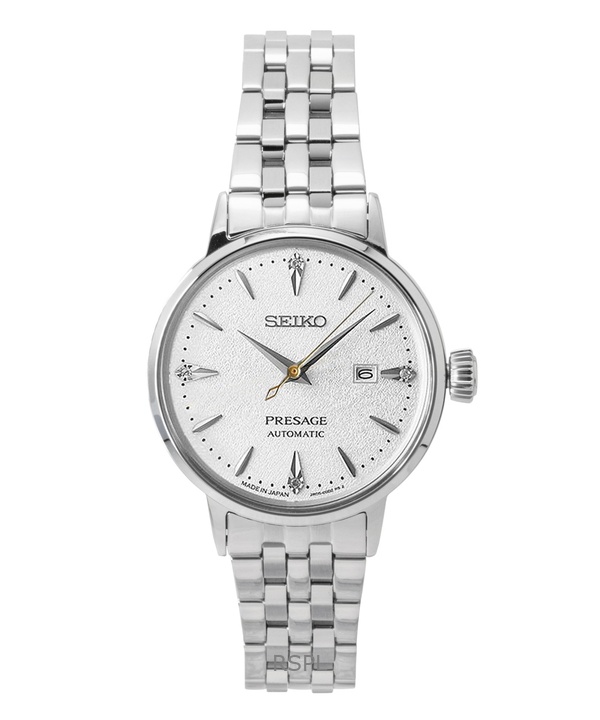 Seiko Presage Cocktail Diamond Accents Stainless Steel Silver Dial Automatic SRE017J1 Women's Watch