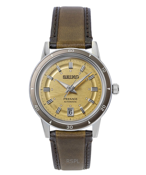 Seiko Presage Style 60's Stainless Steel Gold Dial Automatic SRPL75J1 Men's Watch