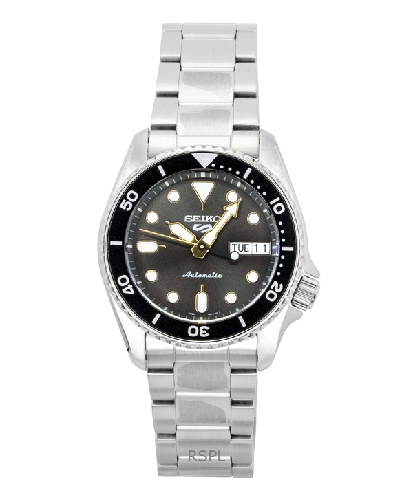 Seiko 5 Sports SKX Street Stonewash Stainless Steel Black Dial Automatic SRPL79K1 100M Men's Watch
