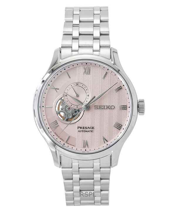 Seiko Presage Japanese Garden Stainless Steel Pale Pink Dial Automatic SSA465J1 Men's Watch