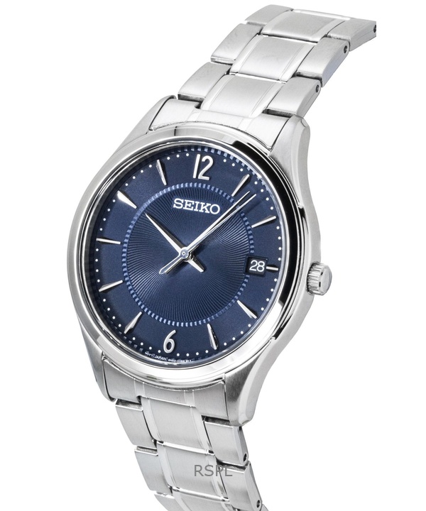 Seiko Classic Stainless Steel Blue Dial Quartz SUR419P1 100M Men's Watch 2 Seiko Classic Stainless Steel Blue Dial Quartz SUR419P1 100M Men's Watch