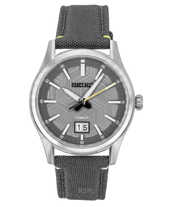 Seiko Conceptual Nylon Strap Grey Dial Quartz SUR543P1 100M Men's Watch