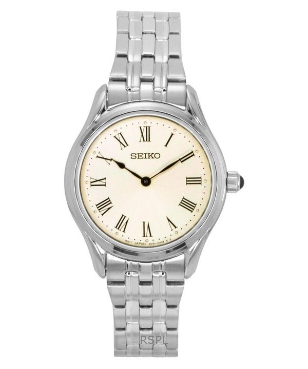 Seiko Stainless Steel Cream Dial Quartz SWR069P1 Women's Watch