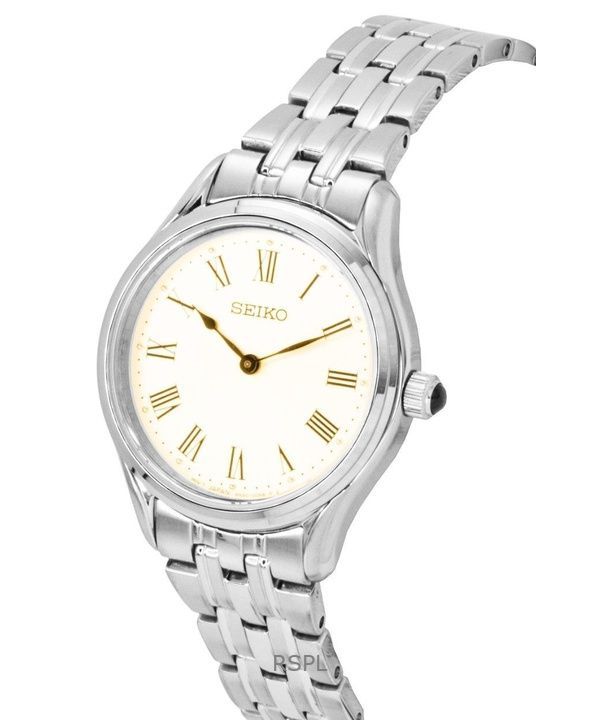 Seiko Stainless Steel Cream Dial Quartz SWR069P1 Women's Watch