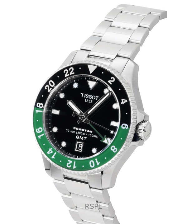Tissot Seastar 1000 GMT Stainless Steel Black Dial Quartz Diver's T120.852.11.051 Tissot Seastar 1000 GMT Stainless Steel Black Dial Quartz Diver's T120.852.11.051.00 300M Men's Watch
