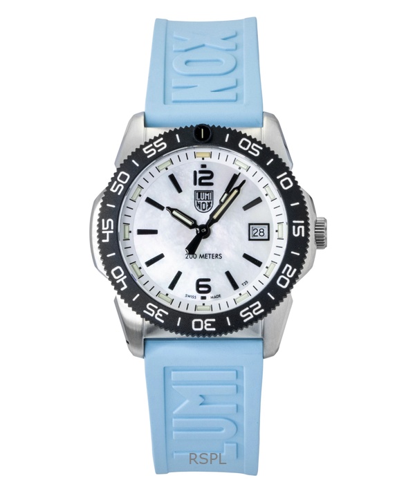 Luminox Pacific Diver Ripple Rubber Strap Mother Of Pearl Dial Quartz Diver's XS.3124M 200M Unisex Watch