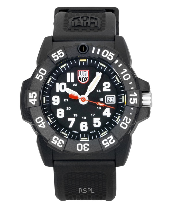 Luminox Navy Seal Rubber Strap Black Dial Quartz Diver's XS.3501.F 200M Men's Watch